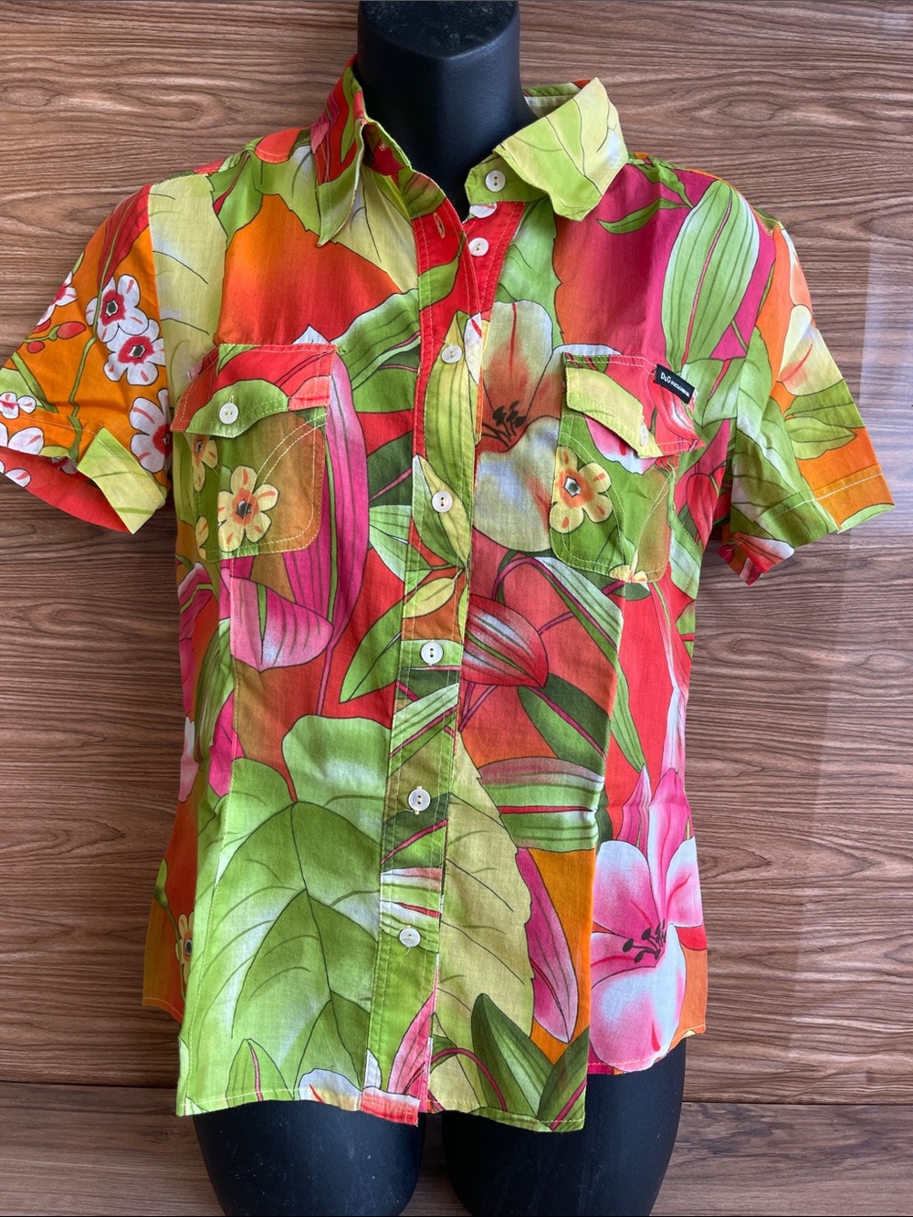 Pre-owned Dolce & Gabbana Red, Pink & Green Tropical Print Shirt size S